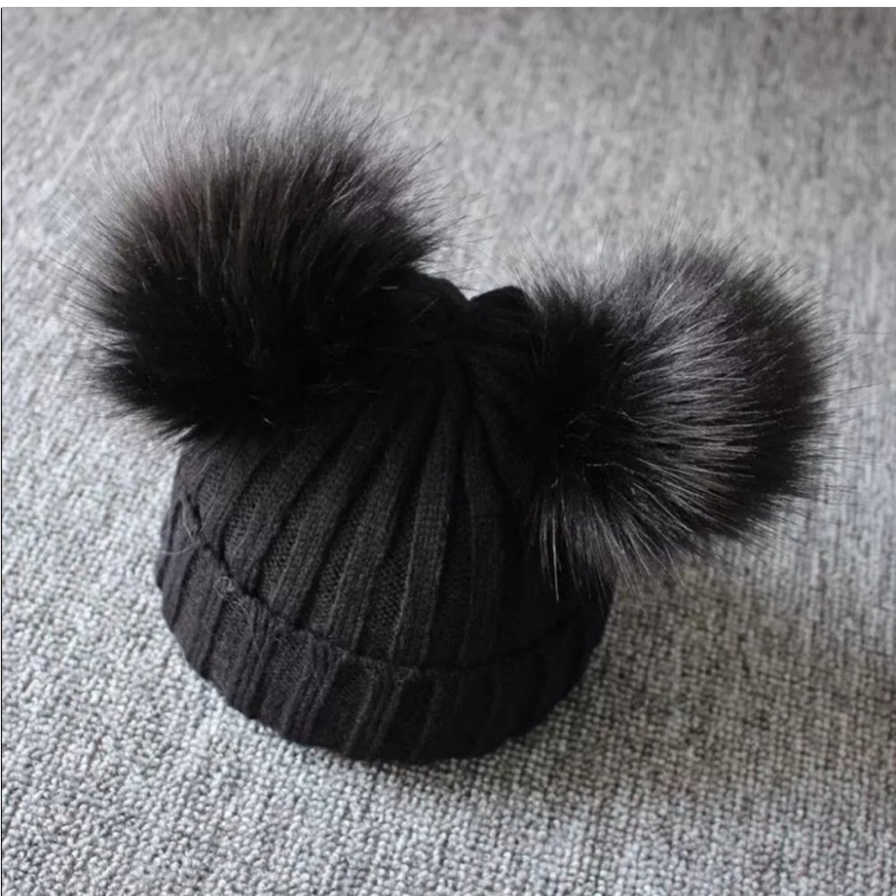 🌸Kids Beanie Lined Black US 4-6x